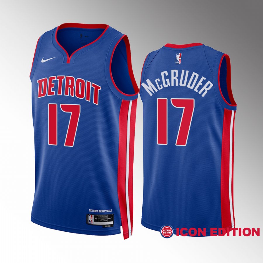 Rodney McGruder Detroit Pistons Blue #17 Icon Edition Jersey Swingman