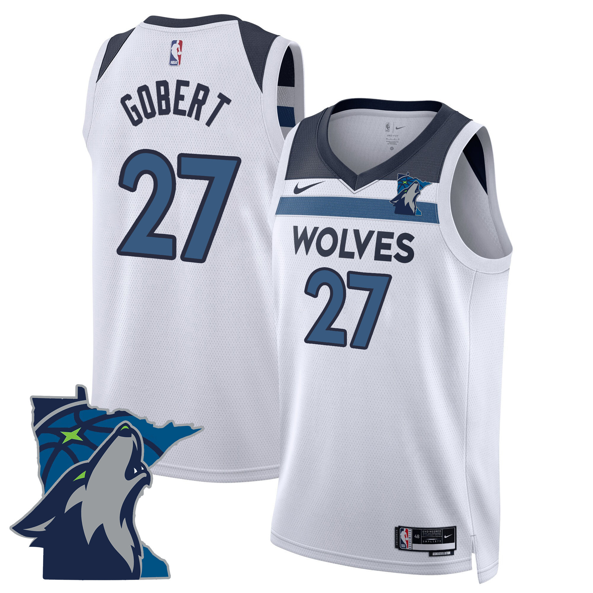 Rudy Gobert Men's Minnesota Timberwolves Swingman - Minnesota Patch Association Jersey - All Stitched