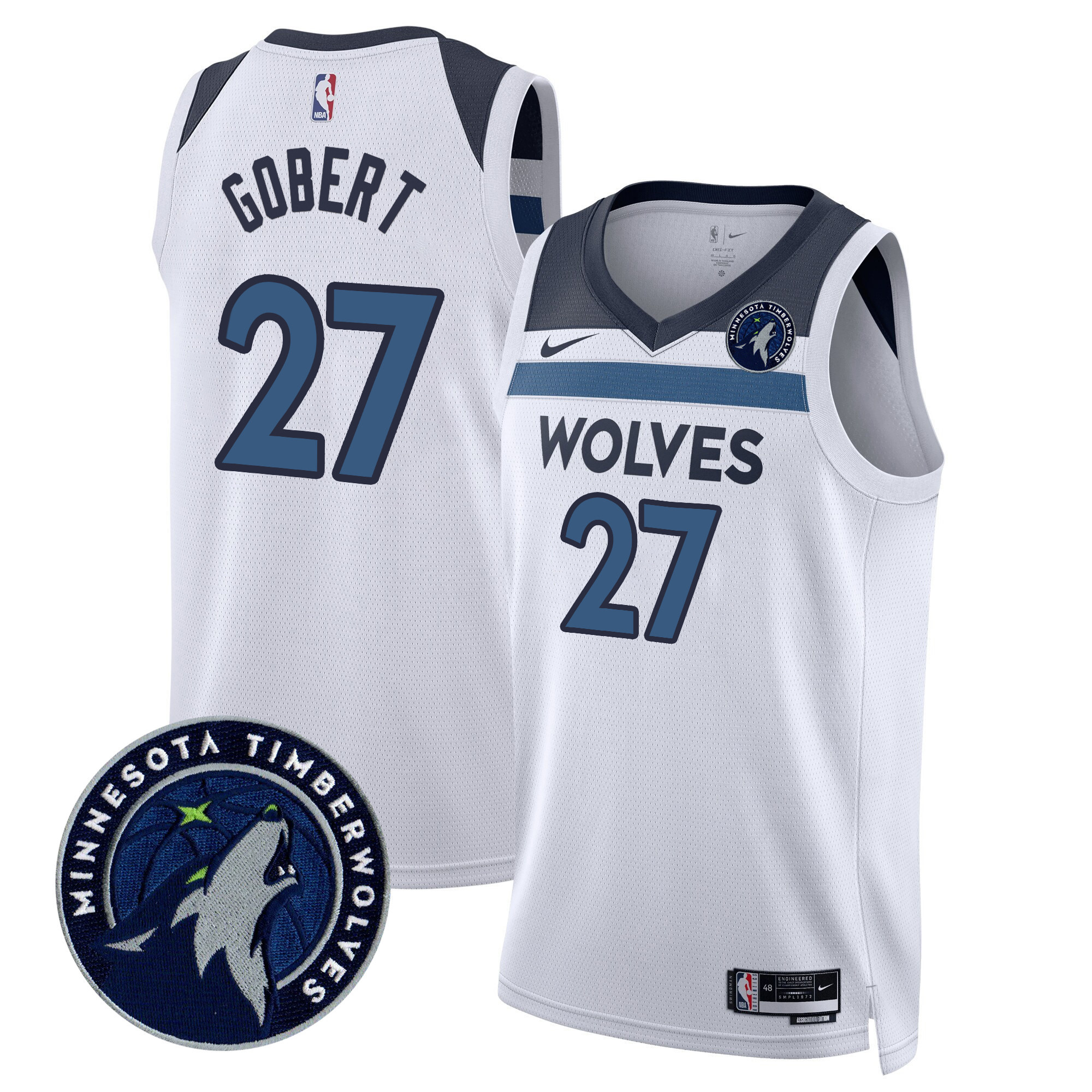 Rudy Gobert Men's Minnesota Timberwolves Swingman V2 Association Jersey - All Stitched