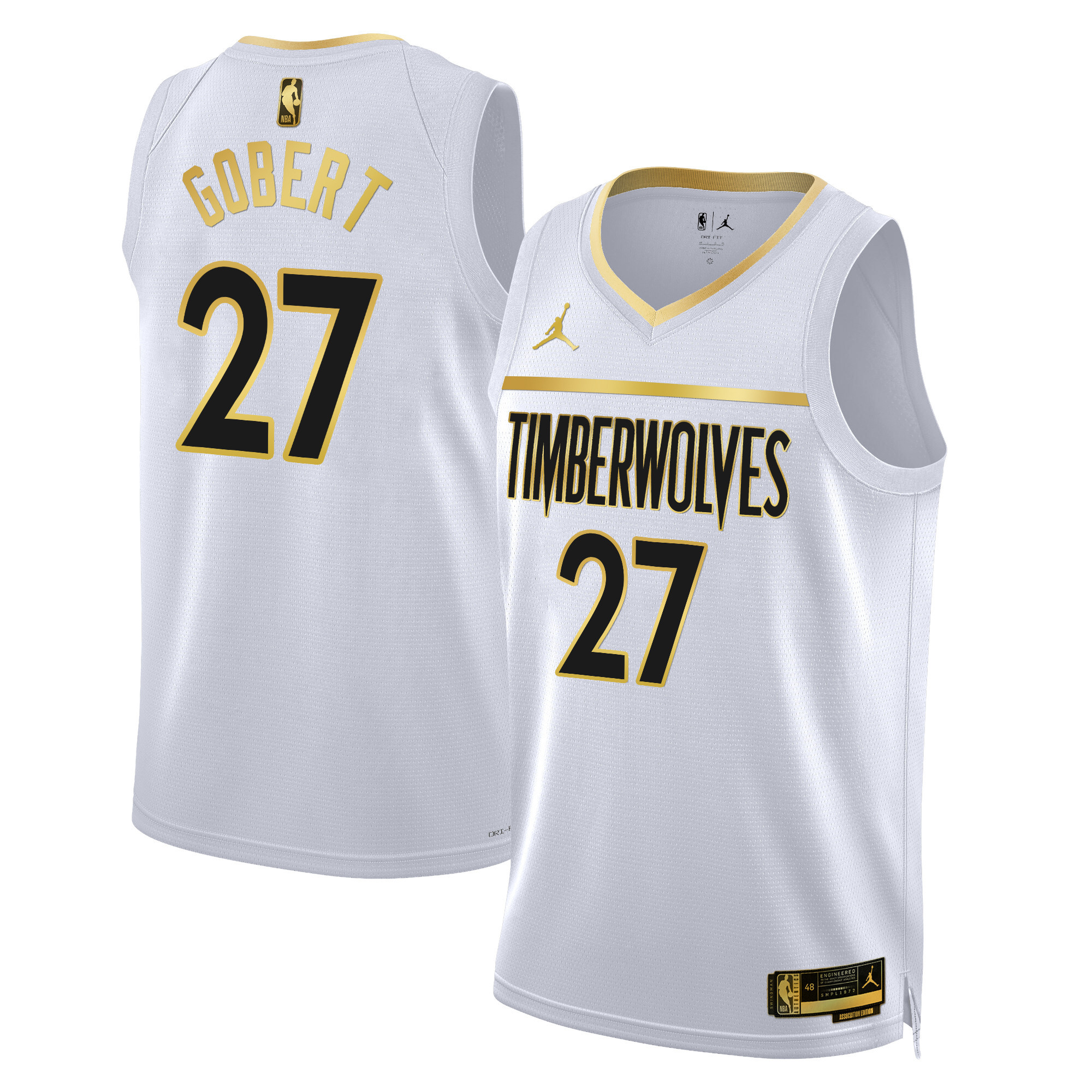 Rudy Gobert Men's Minnesota Timberwolves Swingman White Gold Jersey - All Stitched