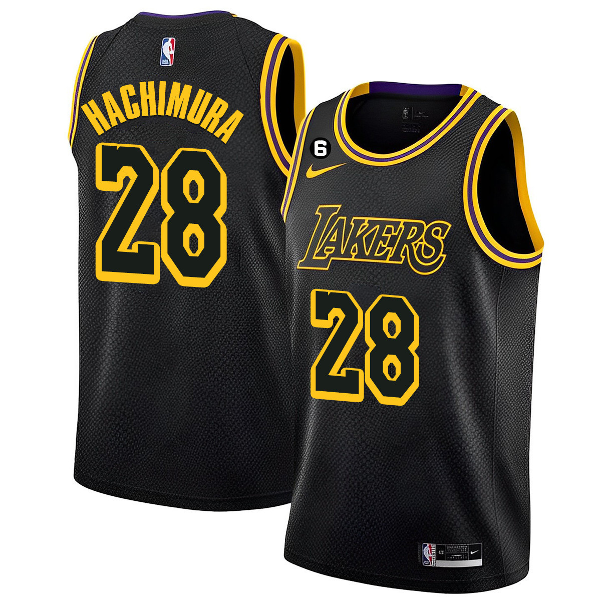 Rui Hachimura Men's Los Angeles Lakers Collection Black Mamba Jersey - All Stitched