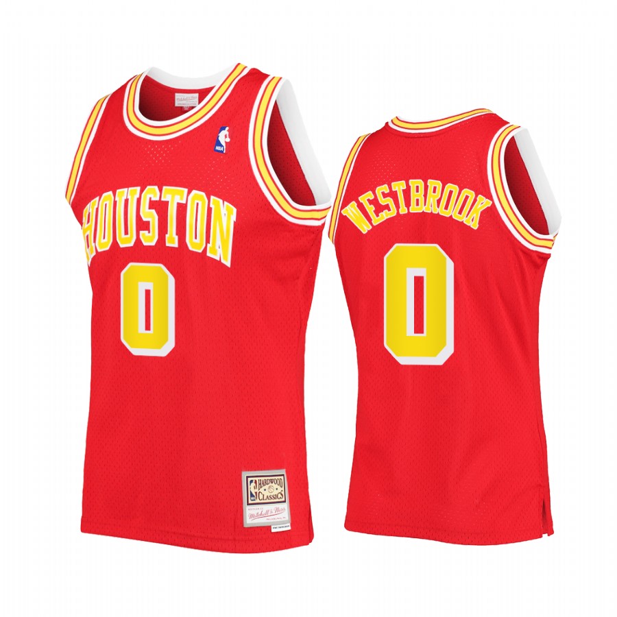 Russell Westbrook #0 Houston Rockets Red Hardwood Classics Jersey