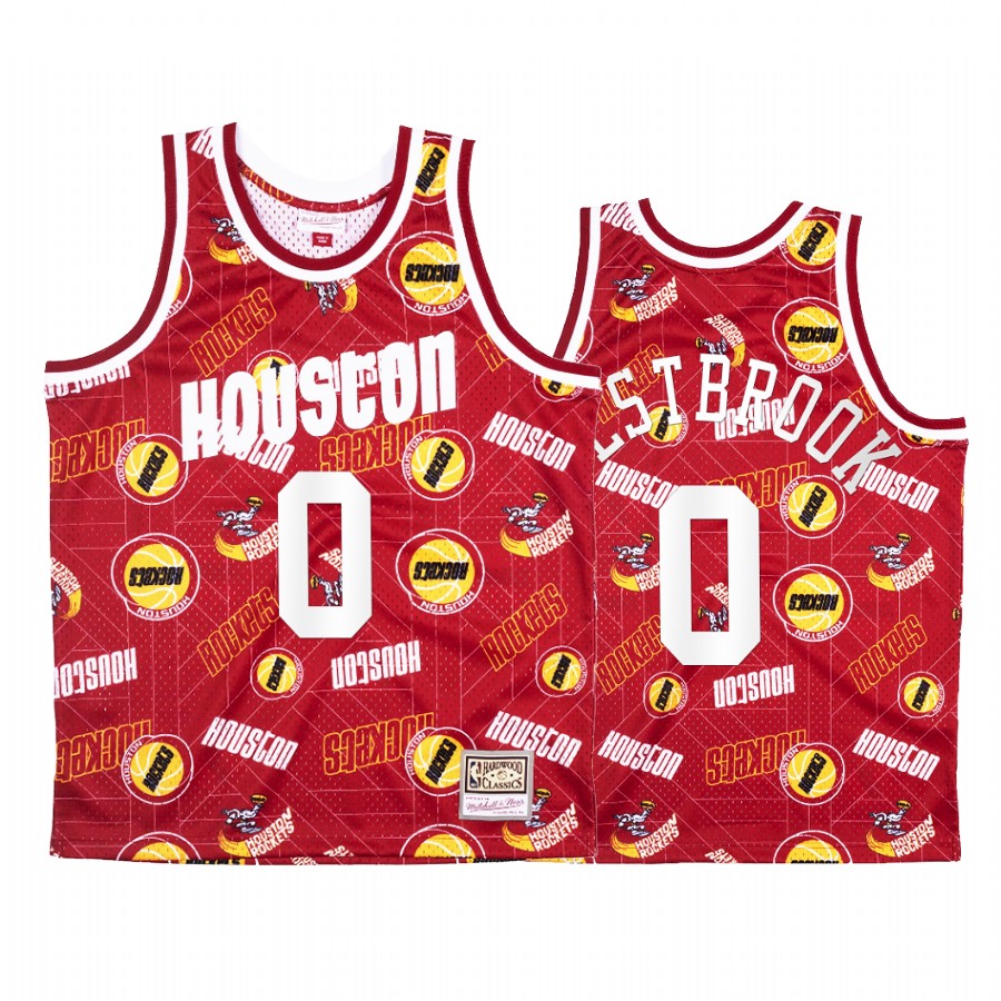 Russell Westbrook #0 Houston Rockets Red Tear Up Pack Jersey