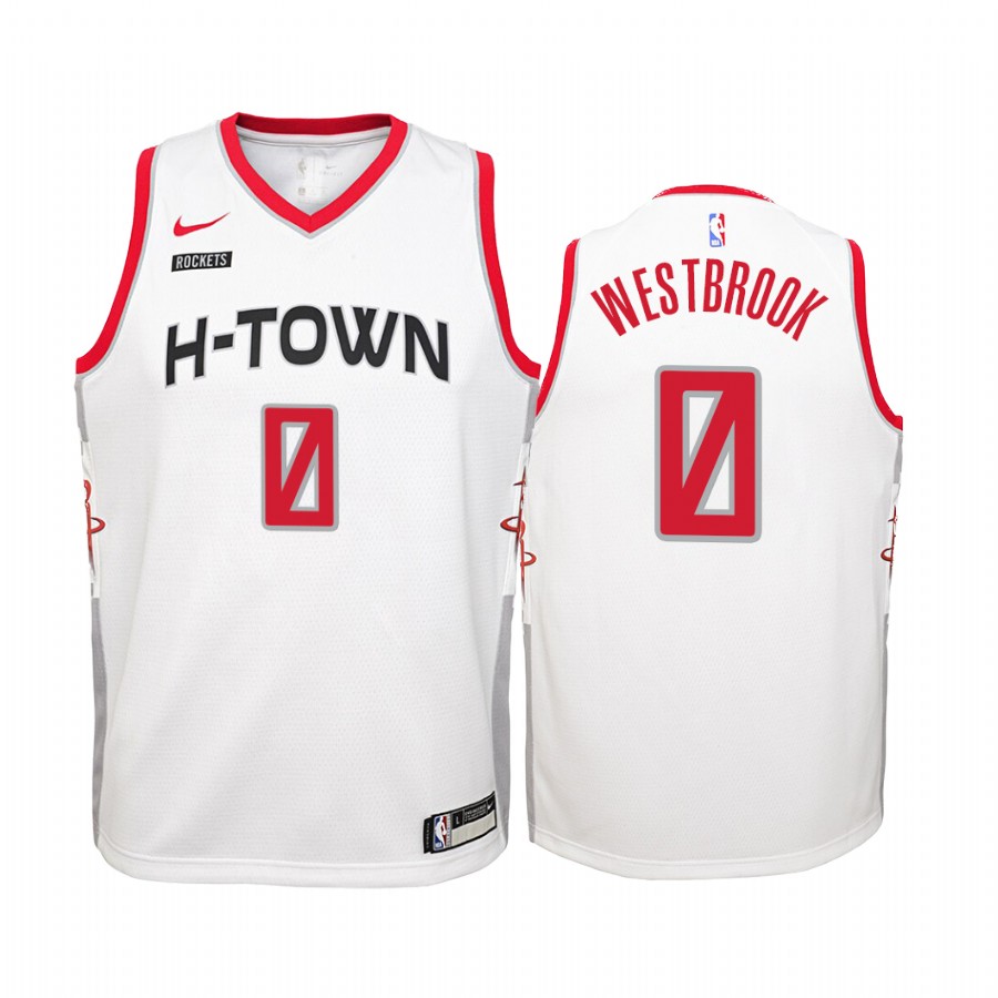 Russell Westbrook Houston Rockets White City Edition  Jersey - Youth