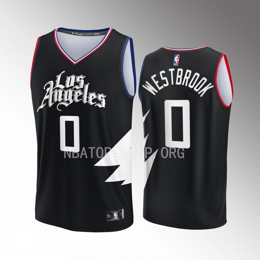 Russell Westbrook LA Clippers #0 Black Jersey Fast Break Fast Break Player Statement
