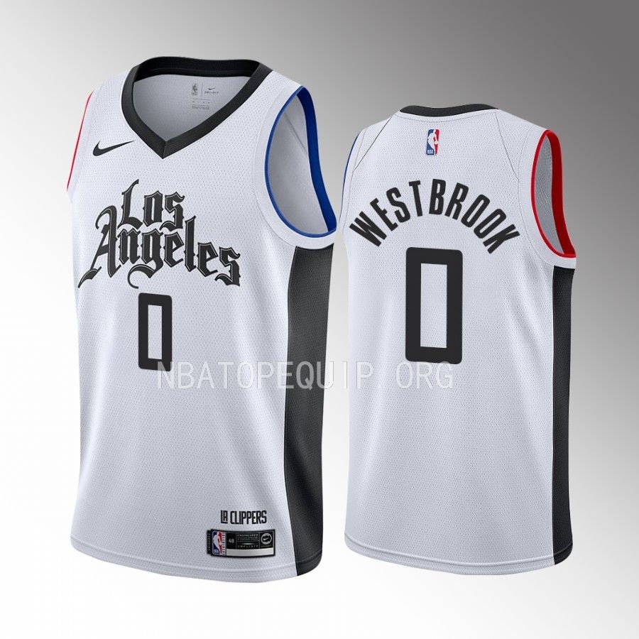 Russell Westbrook LA Clippers White City Edition Men Jersey Swingman