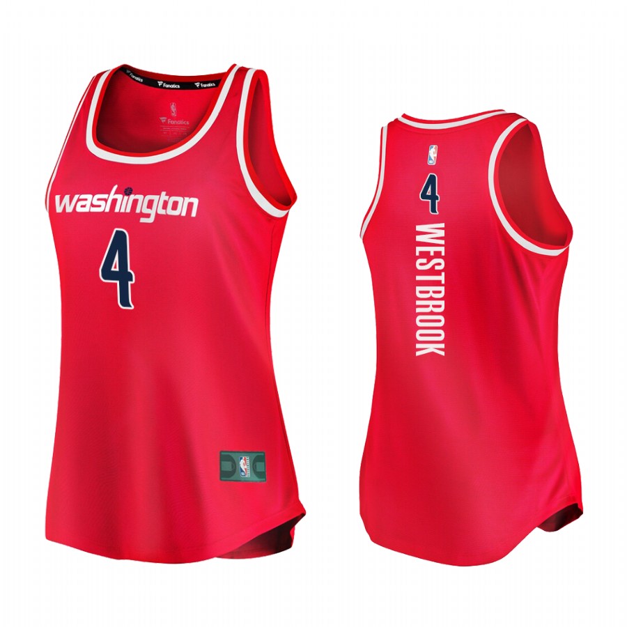 Russell Westbrook Washington Wizards #4 Red Women Jersey Icon Edition
