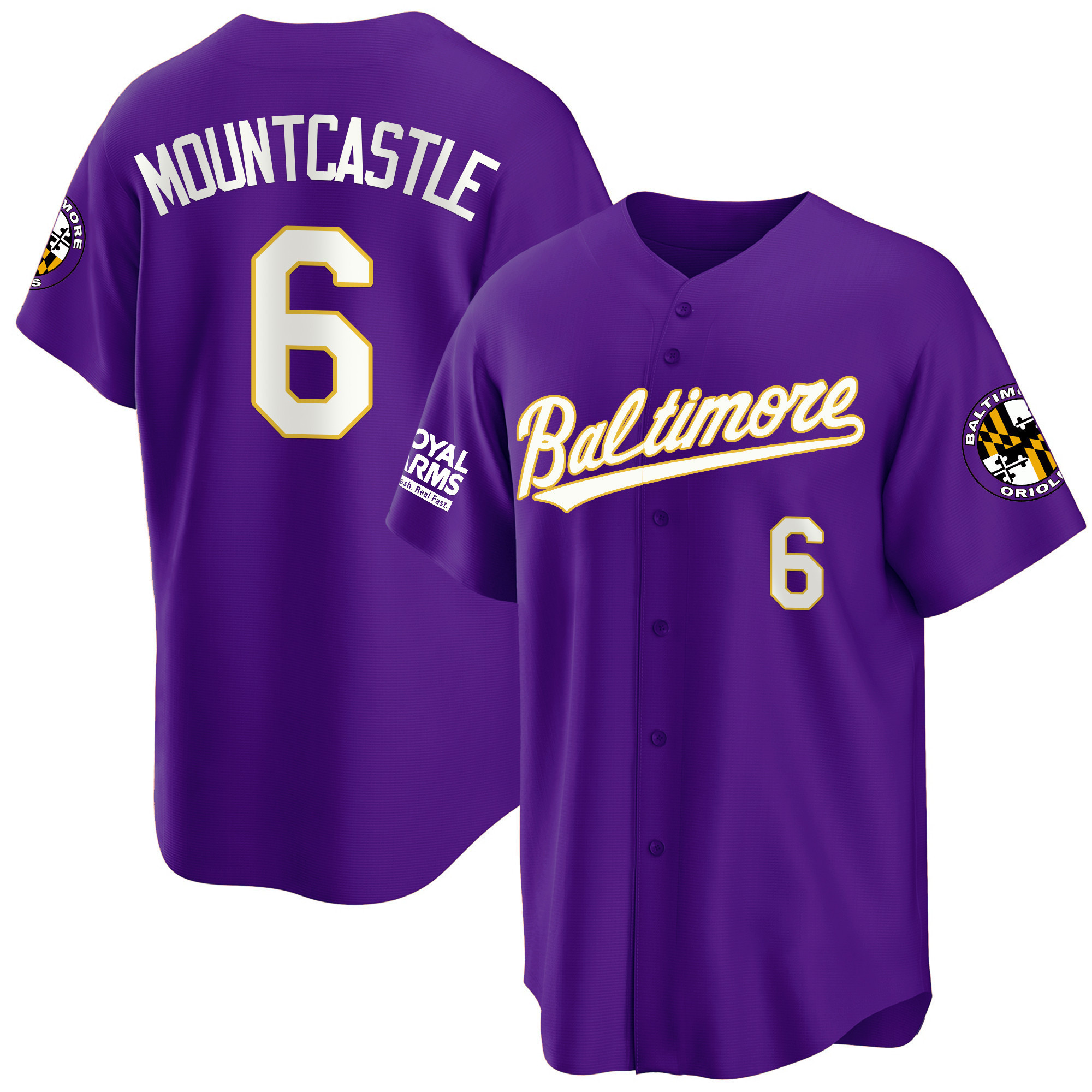 Ryan Mountcastle Men’s Baltimore Orioles Gold Cool Purple Jersey - All Stitched