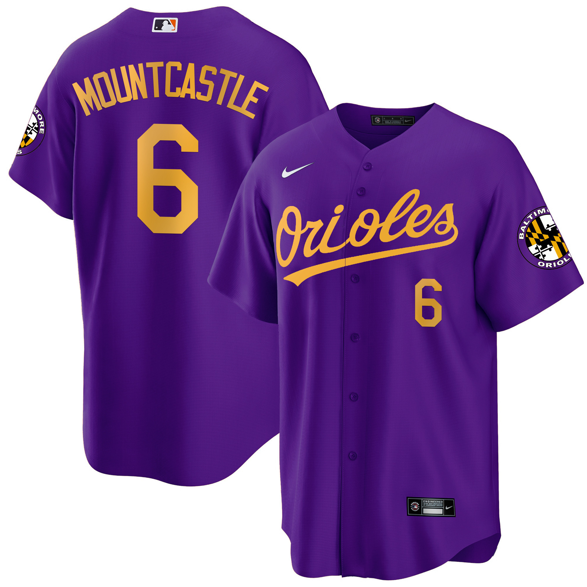 Ryan Mountcastle Men’s Baltimore Orioles Special Gold Cool Purple Gold Jersey - All Stitched