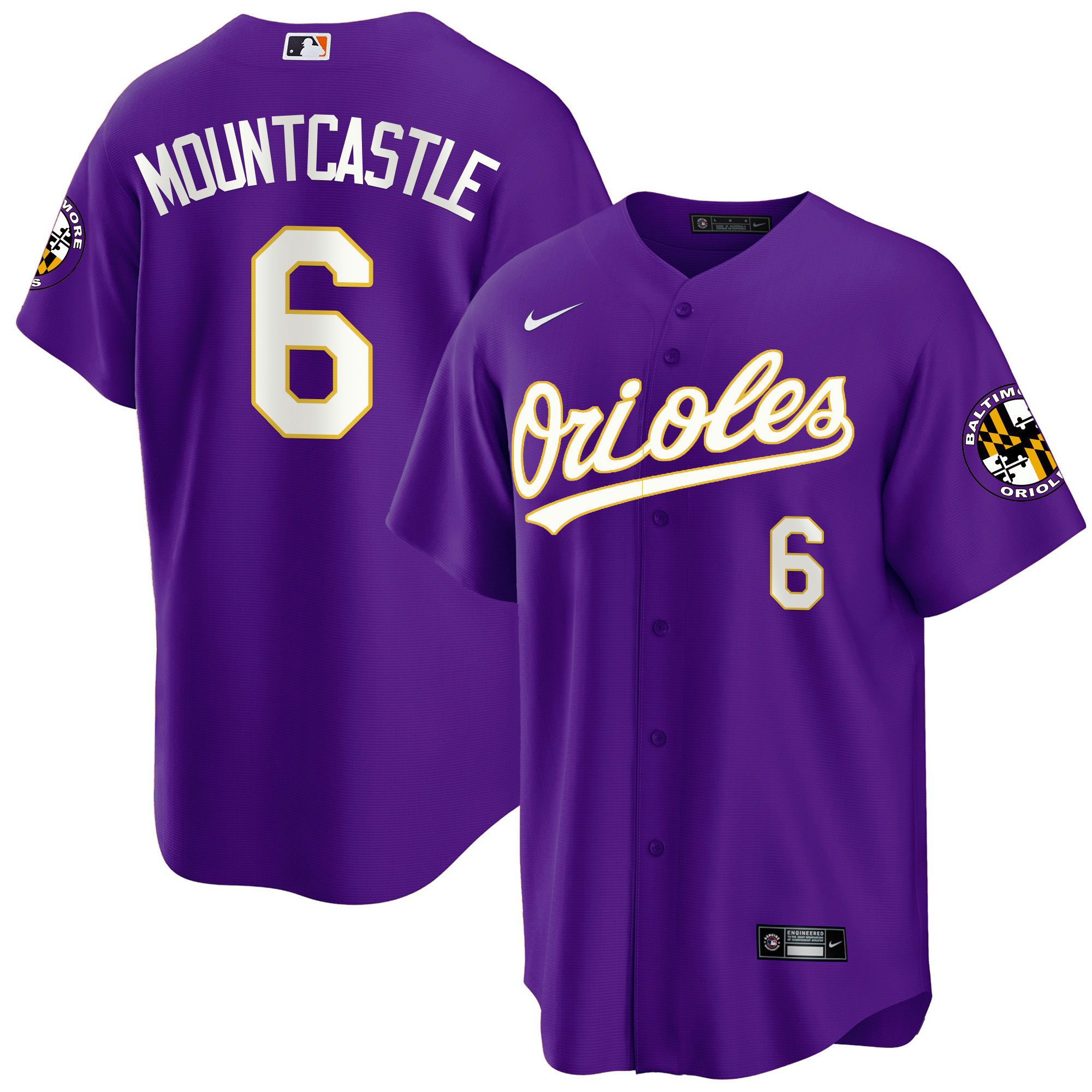 Ryan Mountcastle Men’s Baltimore Orioles Special Gold Cool Purple Jersey - All Stitched