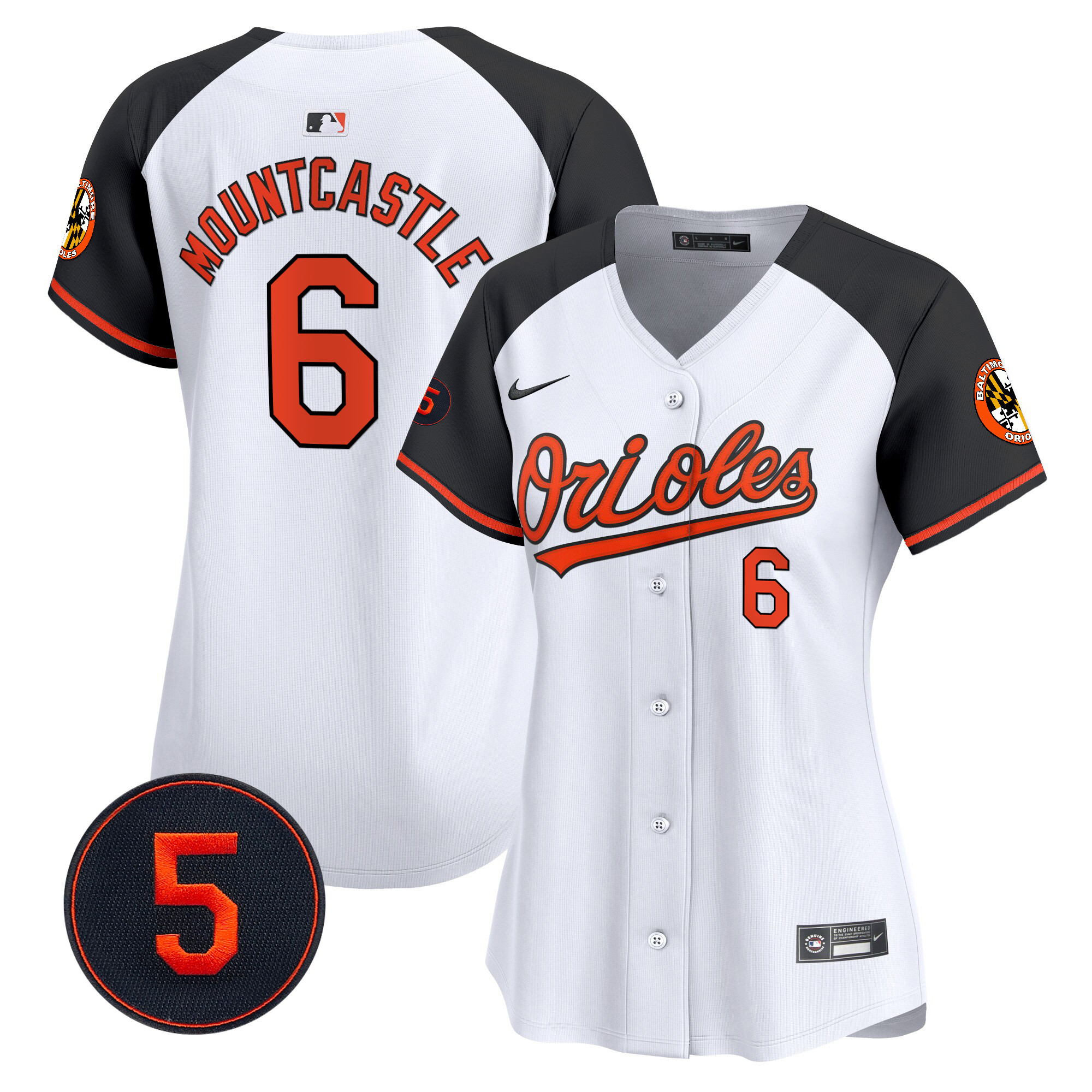 Ryan Mountcastle Women’s Baltimore Orioles Robinson Patch Vapor Premier Limited Alternate Jersey - All Stitched