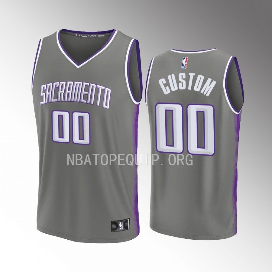 Sacramento Kings #00 Custom City Edition Jersey Fastbreak Grey