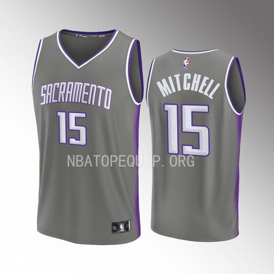 Sacramento Kings #15 Davion Mitchell City Edition Jersey Fastbreak Grey
