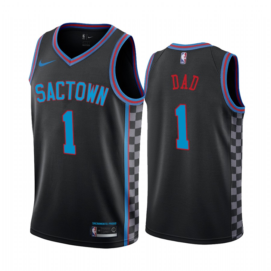 Sacramento Kings Fathers Day Black No.1 Dad Jersey