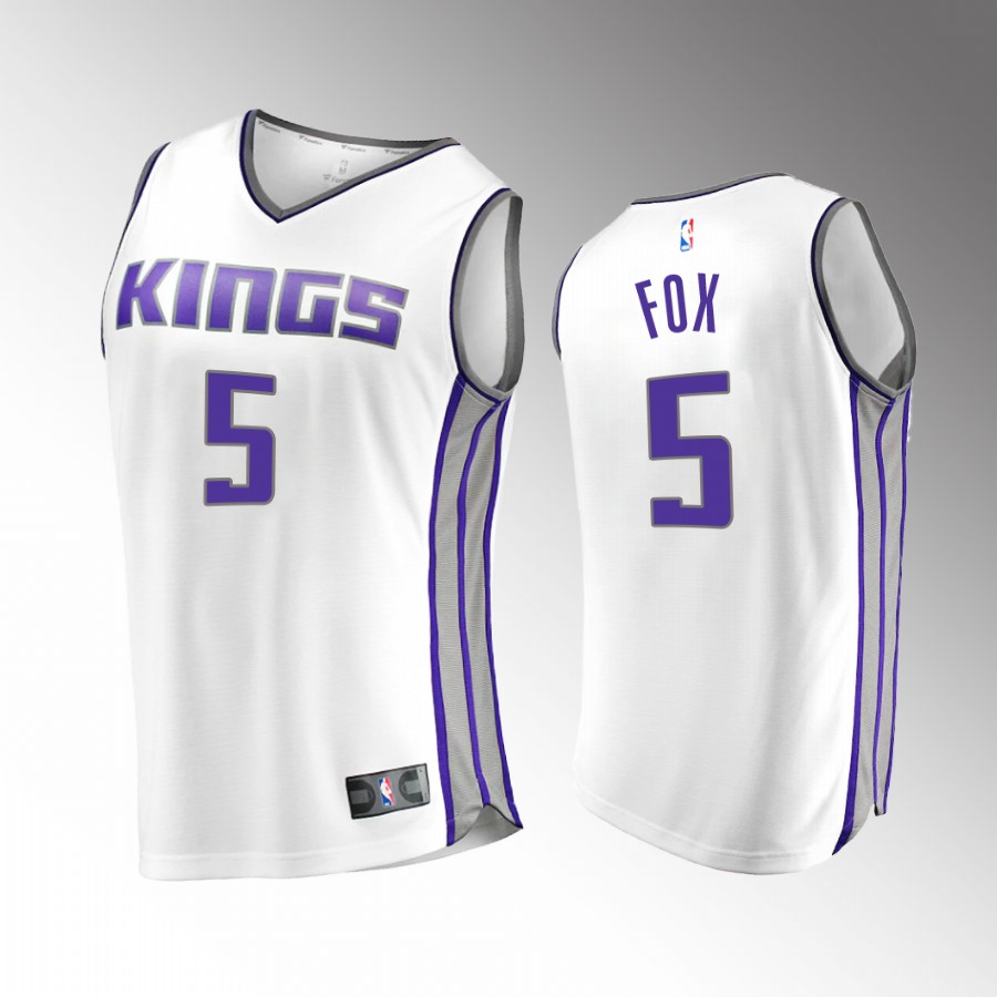 Sacramento Kings #5 De'Aaron Fox Association Edition Jersey White