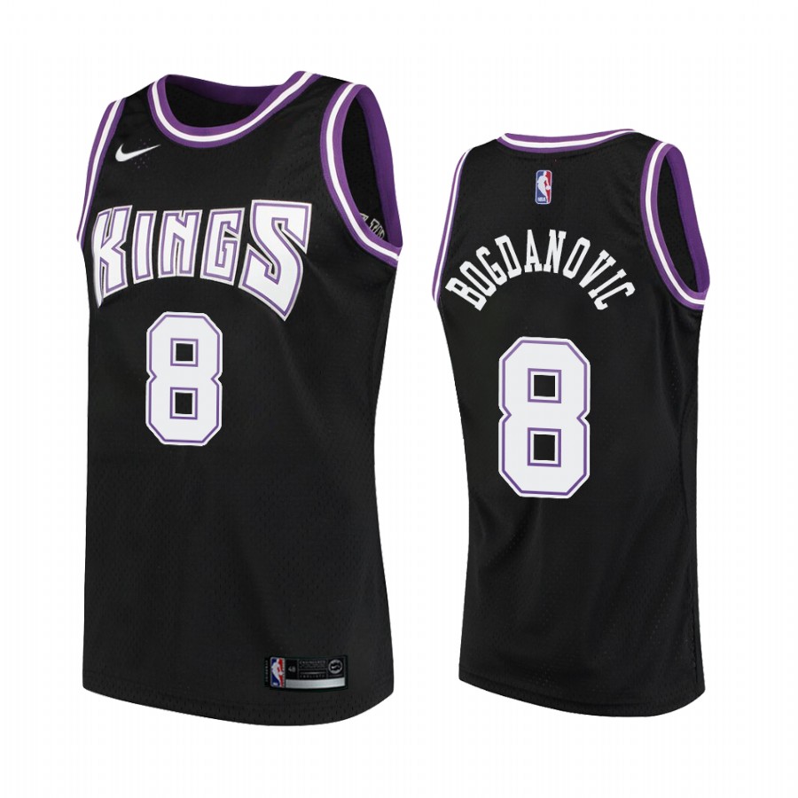 Sacramento Kings #8 Bogdan Bogdanovic Hardwood Classics Black Jersey