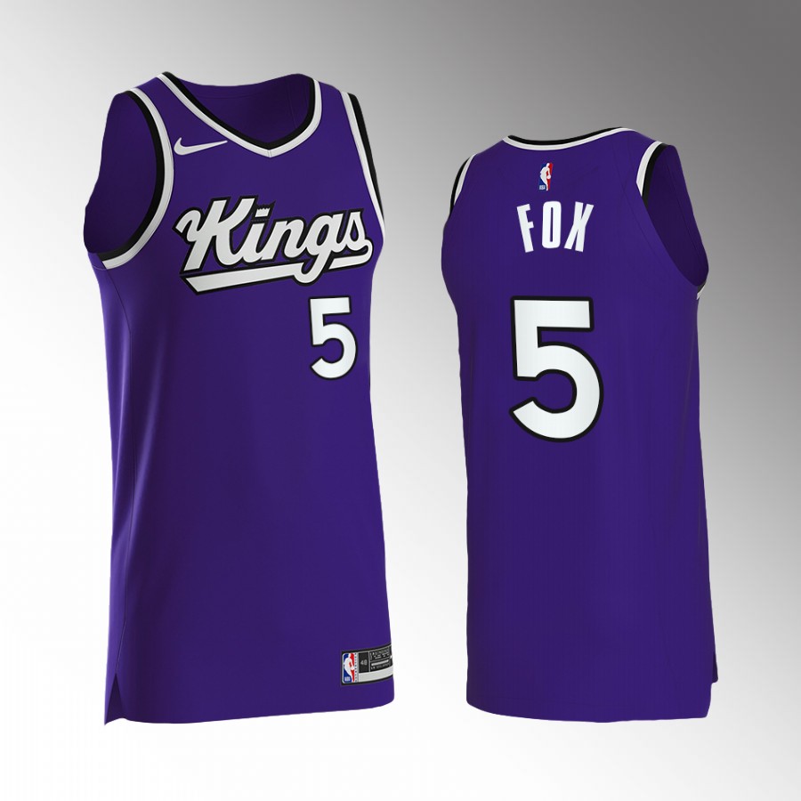 Sacramento Kings De'Aaron Fox Icon Edition Purple #5 Jersey Swingman