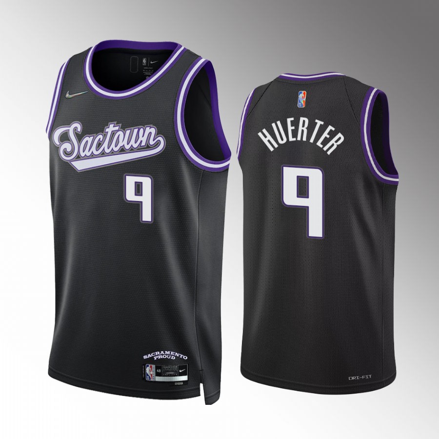 Sacramento Kings Kevin Huerter #9 City Edition Black Jersey Diamond Badge