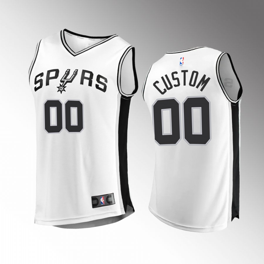 San Antonio Spurs #00 custom Association Edition Jersey White