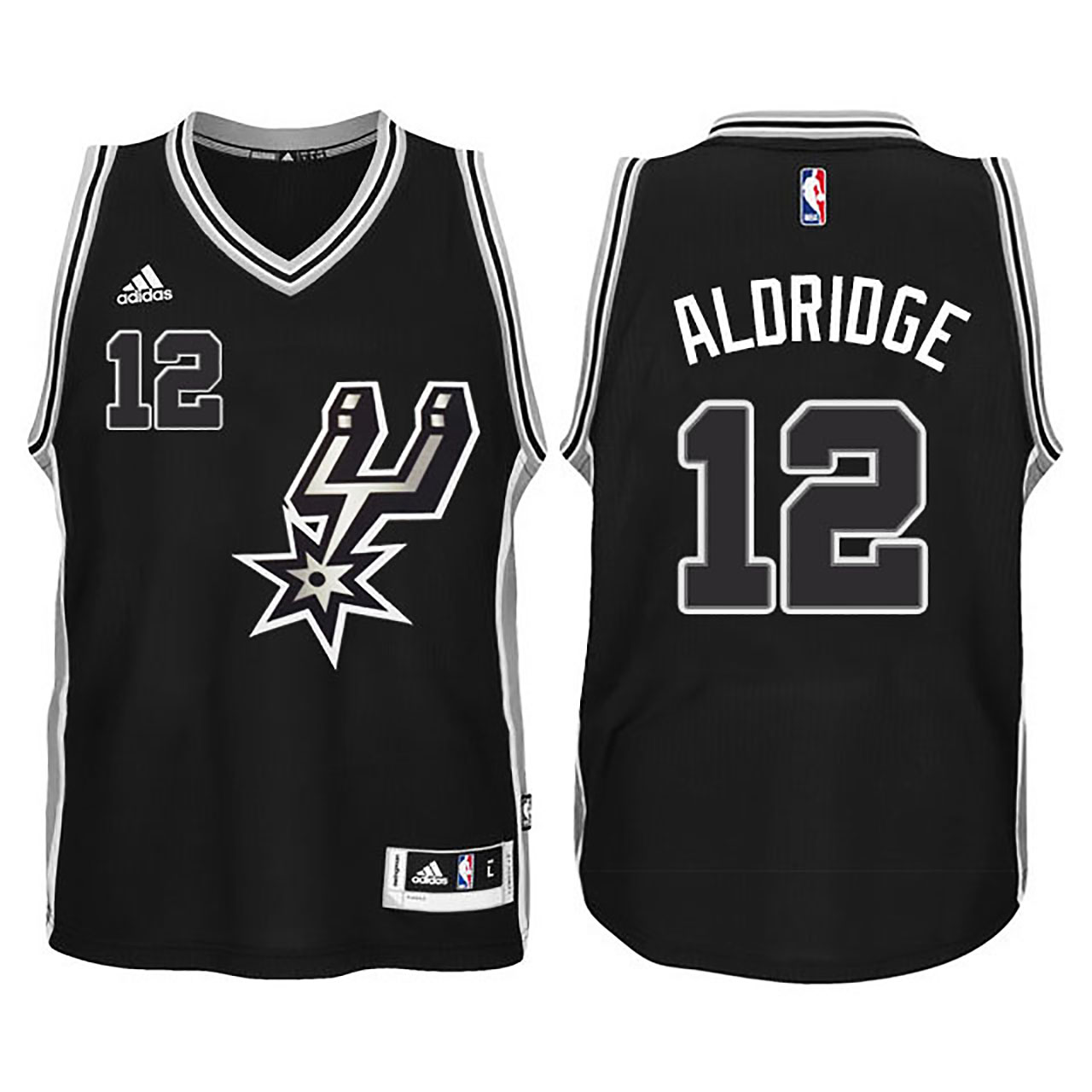 San Antonio Spurs #12 Lamarcus Aldridge 2015-16 New Swingman Black Signature Spur Youth Jersey