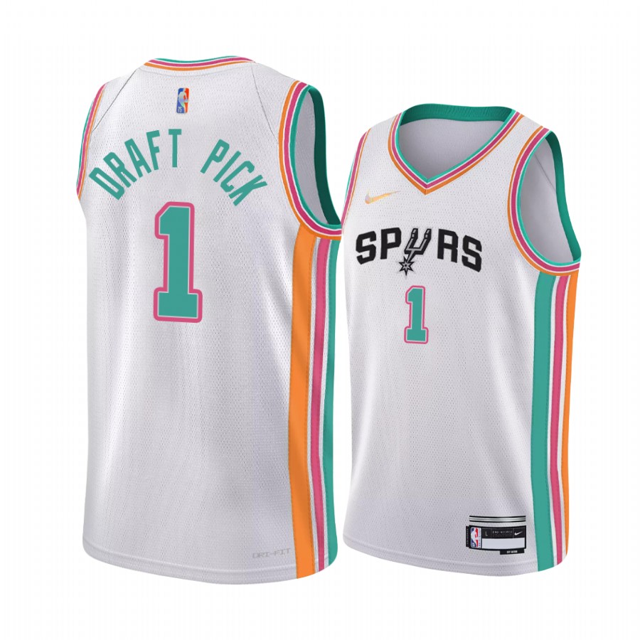 San Antonio Spurs Draft First Round Pick No.1 Jersey White Men