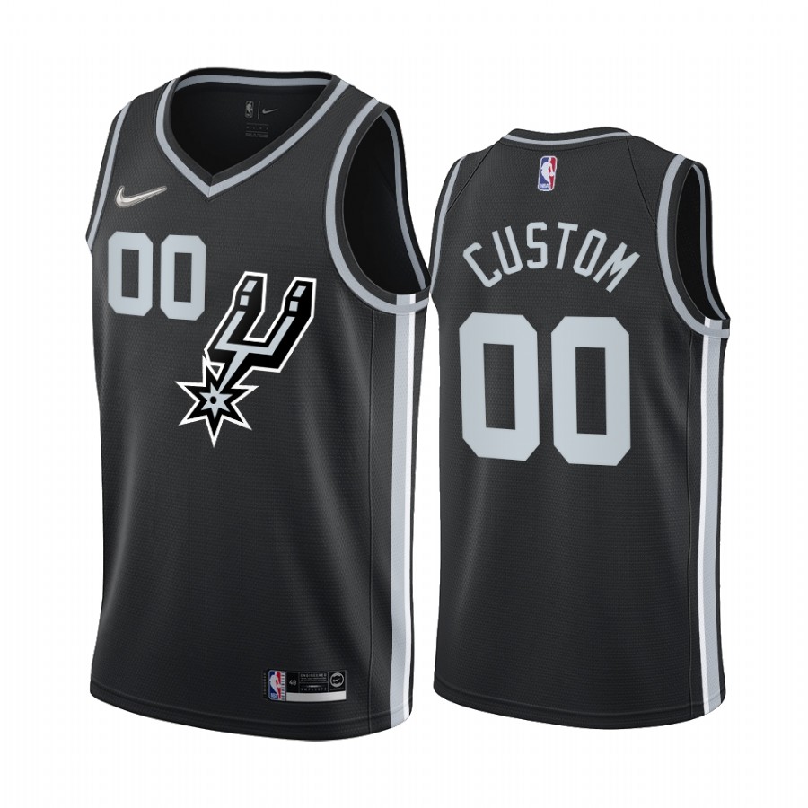 San Antonio Spurs Custom #00 Black Earned Edition Jersey Swingman