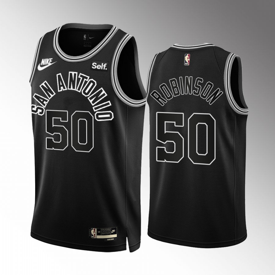 San Antonio Spurs David Robinson Classic Edition Black #50 Jersey