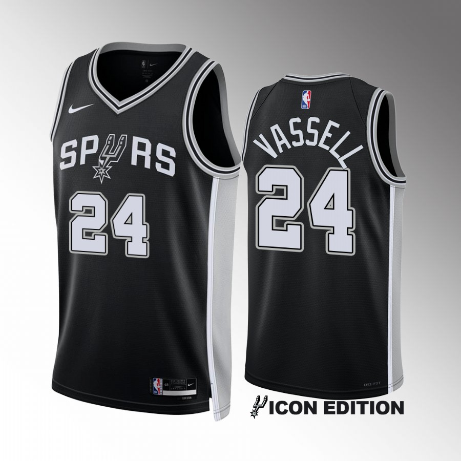 San Antonio Spurs Devin Vassell Icon Edition Black #24 Jersey Swingman
