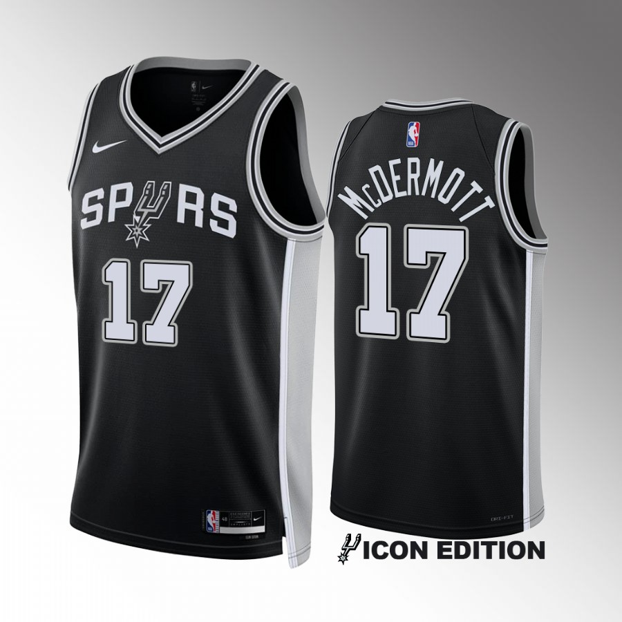 San Antonio Spurs Doug McDermott Icon Edition Black #17 Jersey Swingman