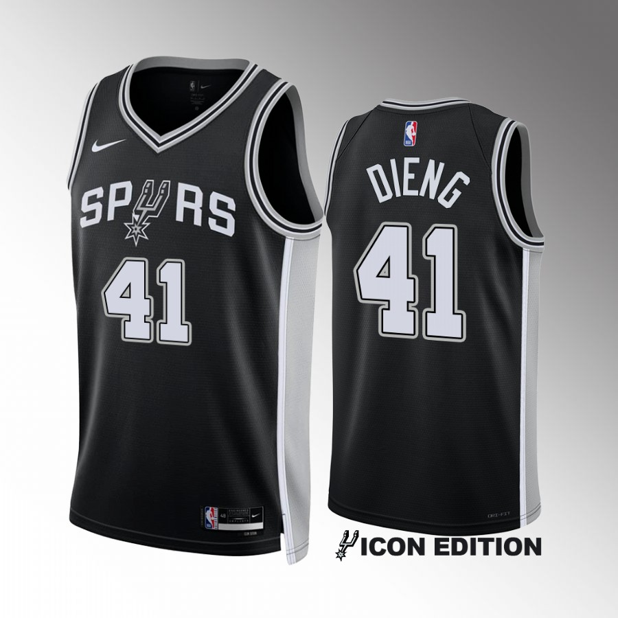 San Antonio Spurs Gorgui Dieng Icon Edition Black #41 Jersey Swingman