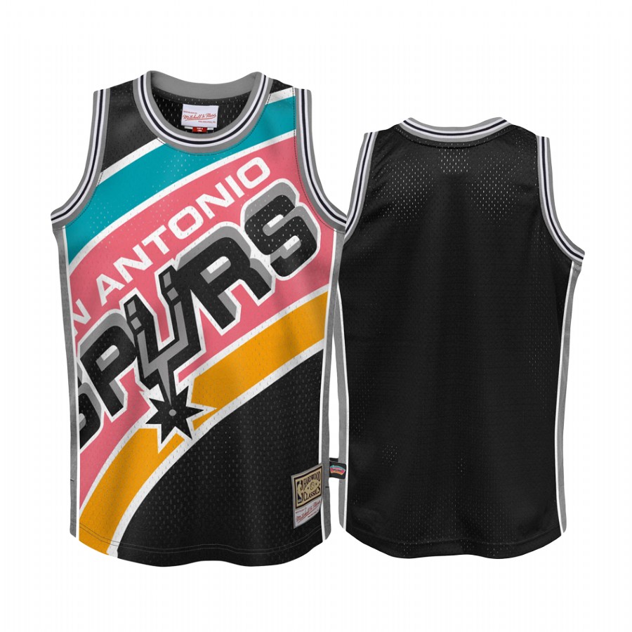 San Antonio Spurs HWC Black Big Face Youth Jersey