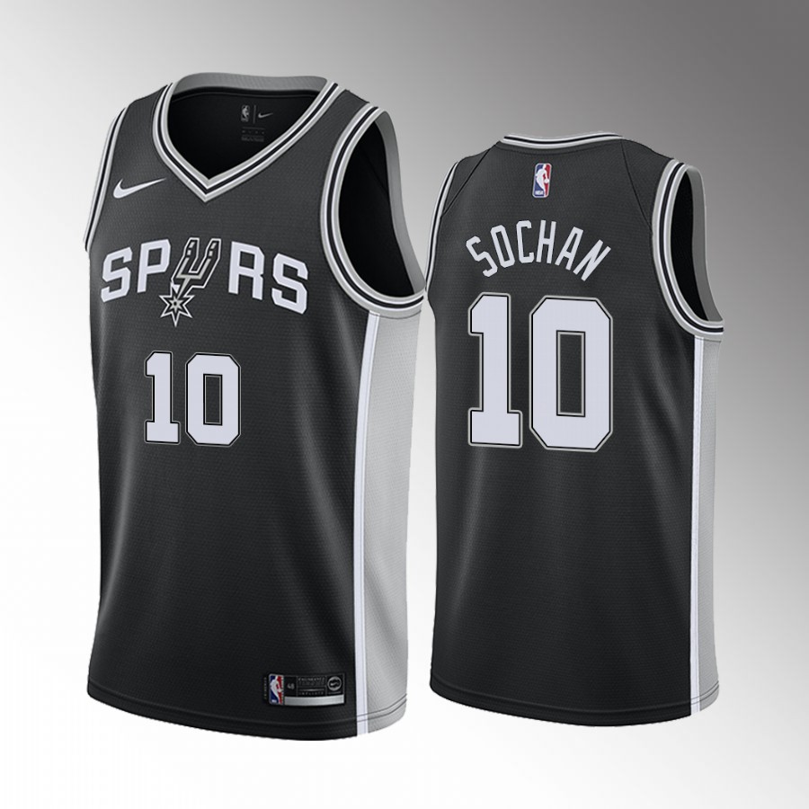 San Antonio Spurs Jeremy Sochan Draft #10 Black Jersey Icon Edition Baylor Bears