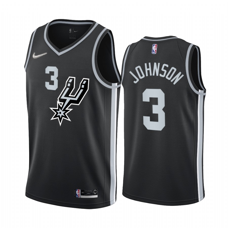 San Antonio Spurs Keldon Johnson #3 Black Earned Edition Jersey Swingman