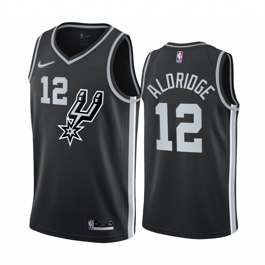 San Antonio Spurs LaMarcus Aldridge #12 Black Earned Edition Jersey Swingman