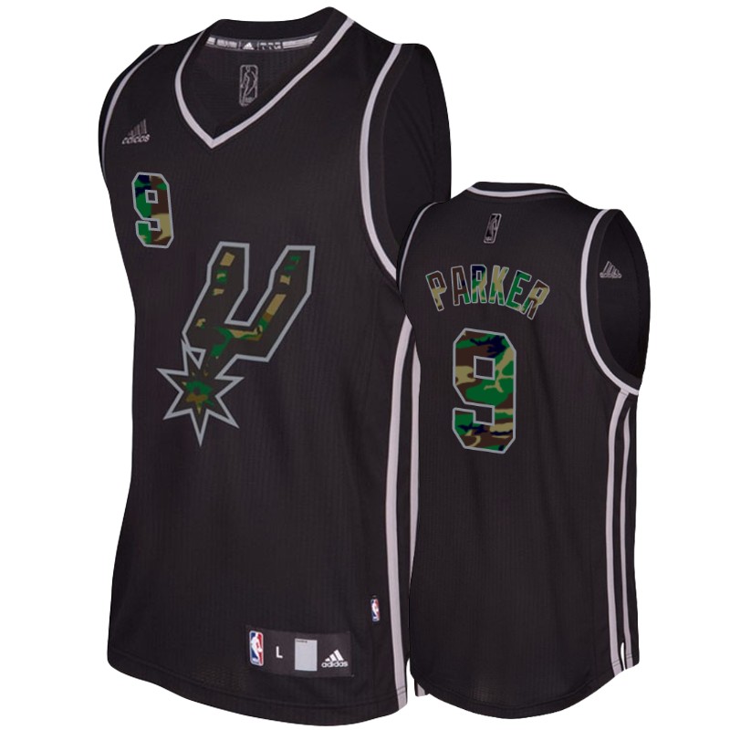 San Antonio Spurs Tony Parker Black Camo Fashion Jersey