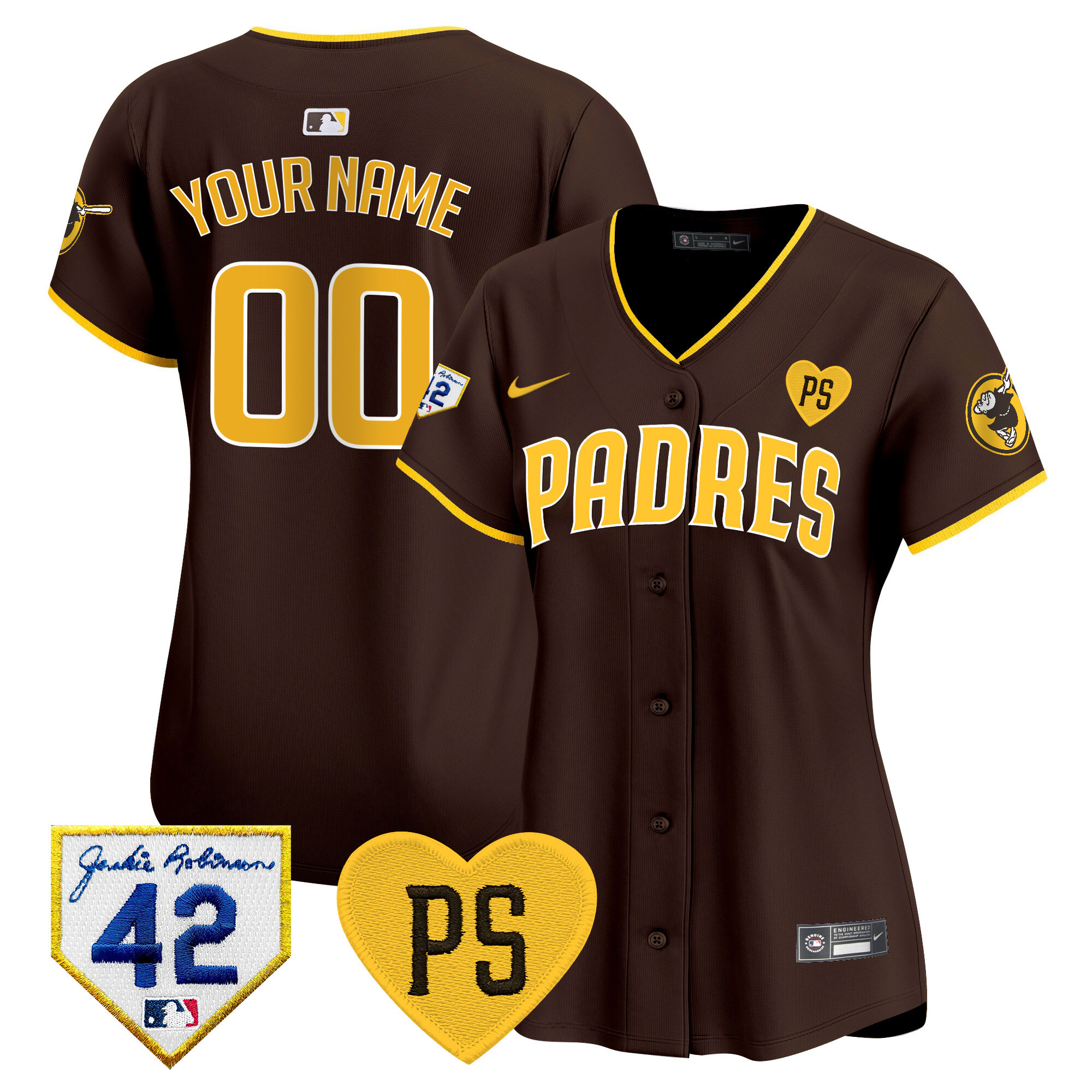 San Diego Padres "For Peter" & Robinson Patch Vapor Premier Limited Custom Brown Jersey