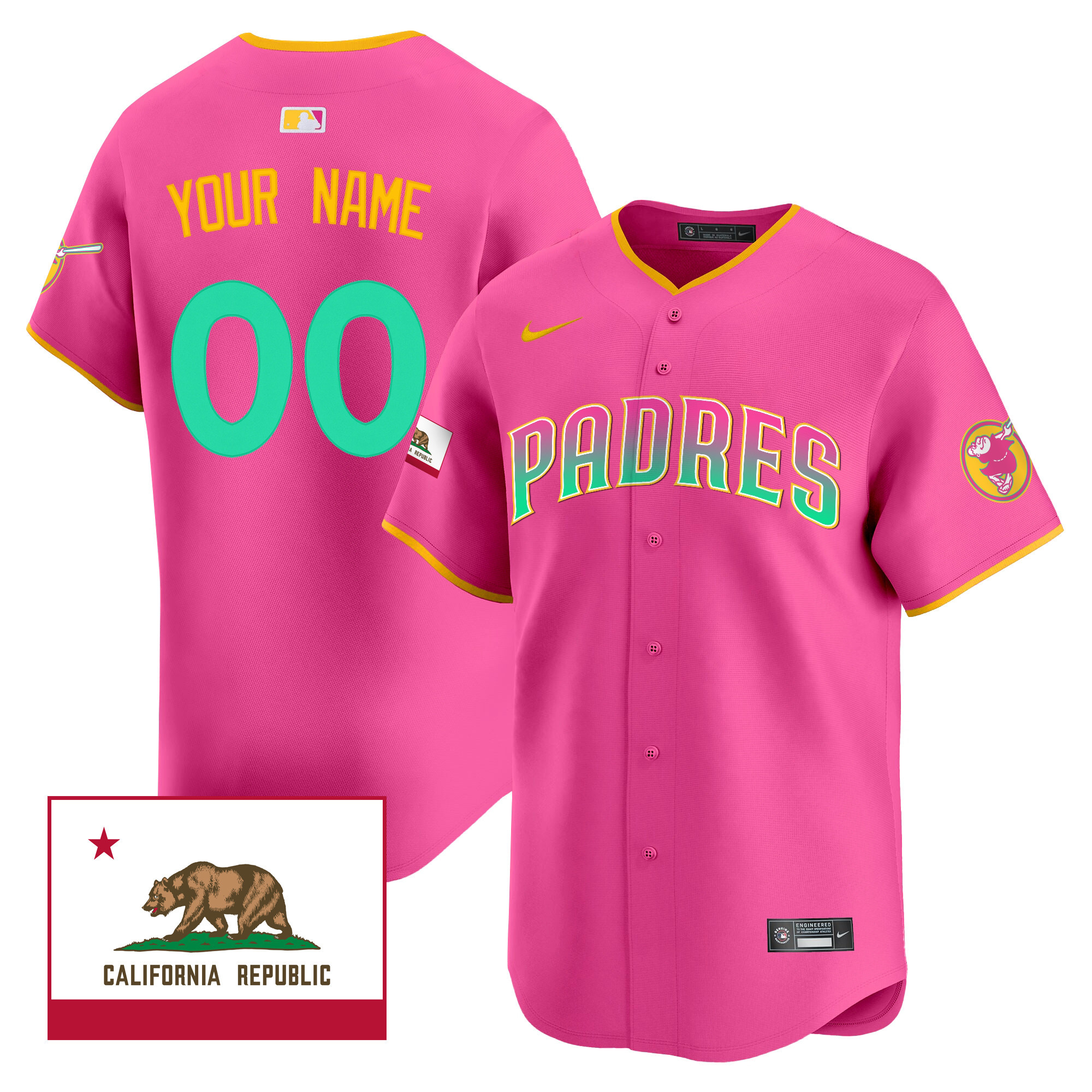San Diego Padres San Diego City Style Vapor Premier Limited Custom V2 Pink Jersey