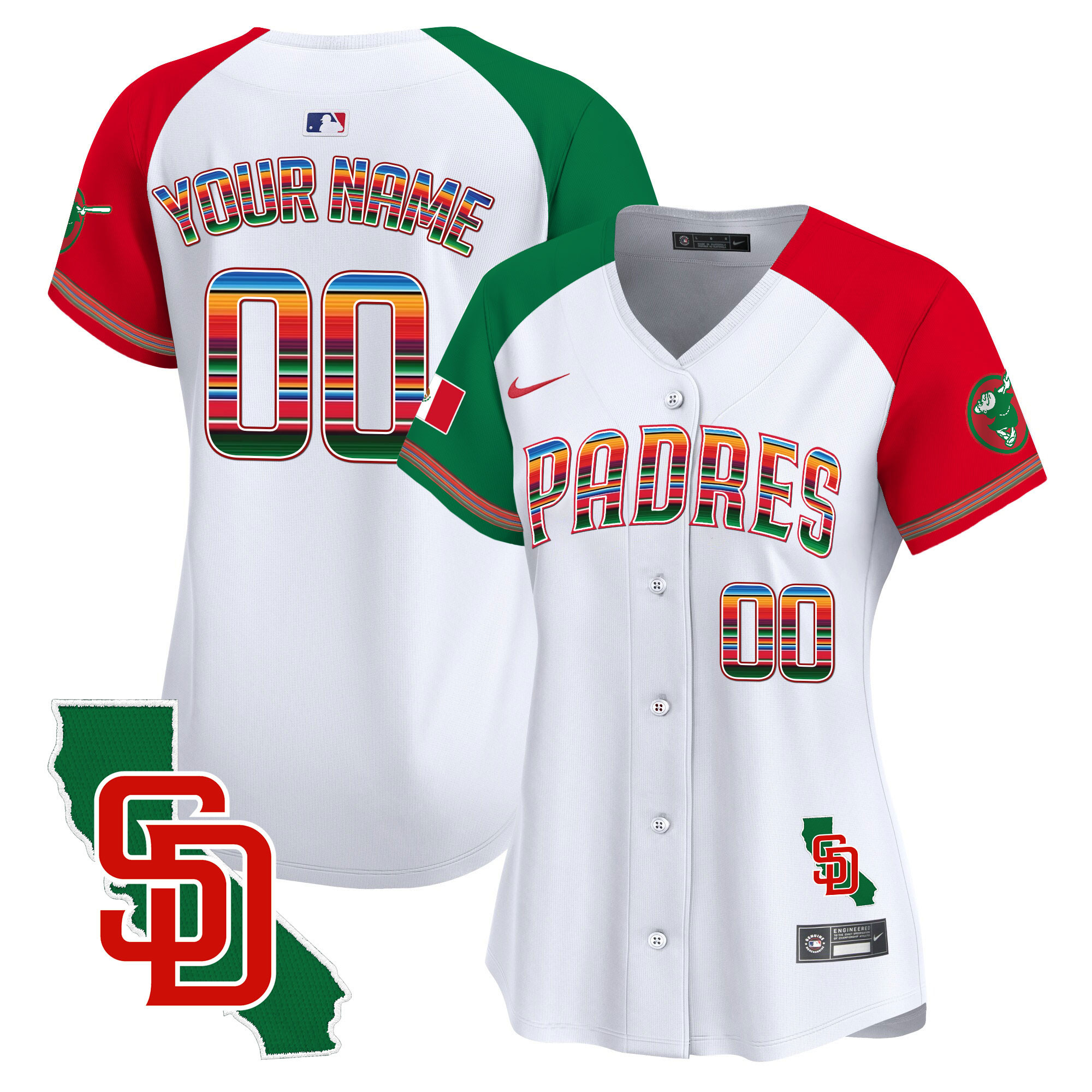 San Diego Padres Mexico California Patch Vapor Premier Limited Custom Alternate Jersey