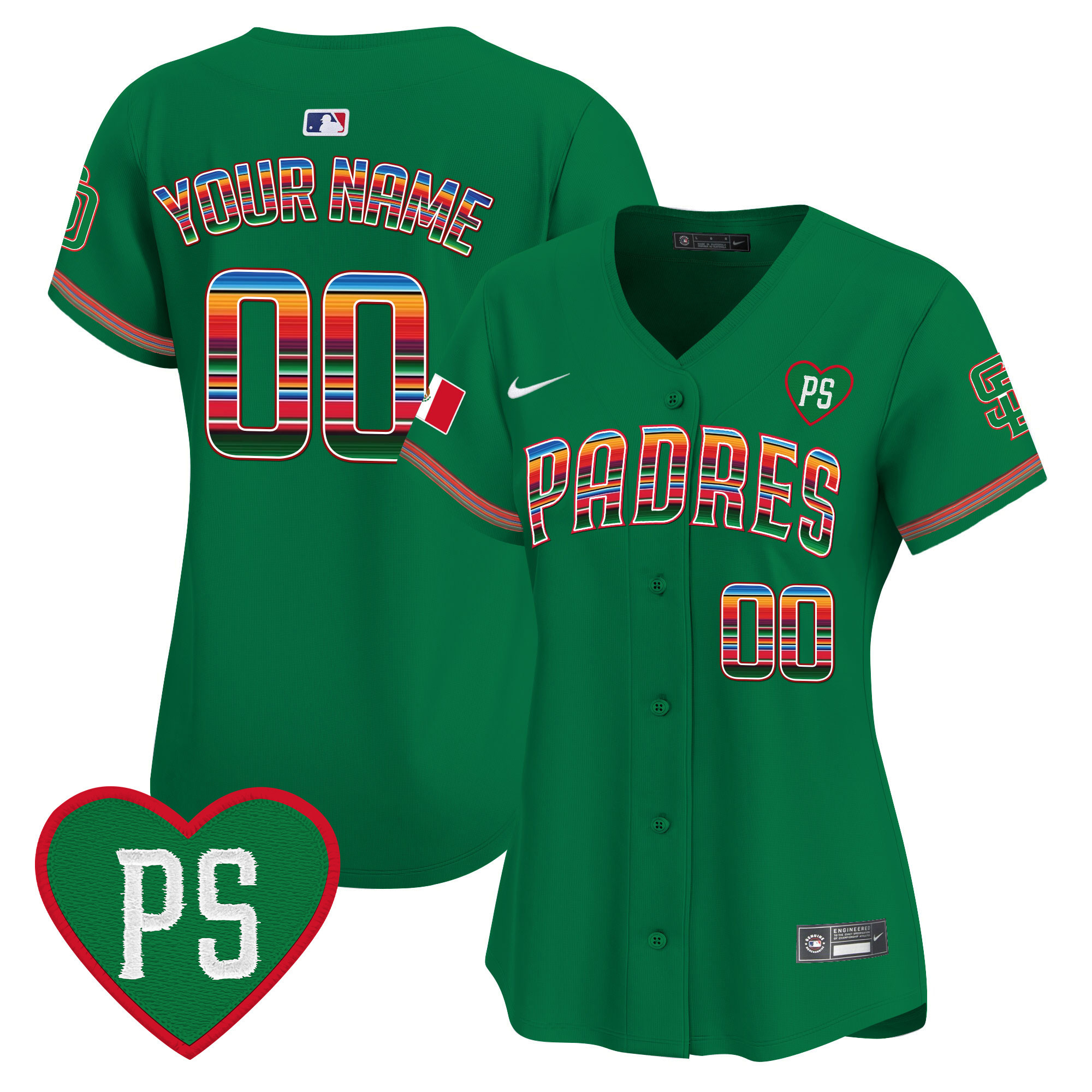 San Diego Padres Mexico "For Peter" Patch Vapor Premier Limited Custom Green Jersey