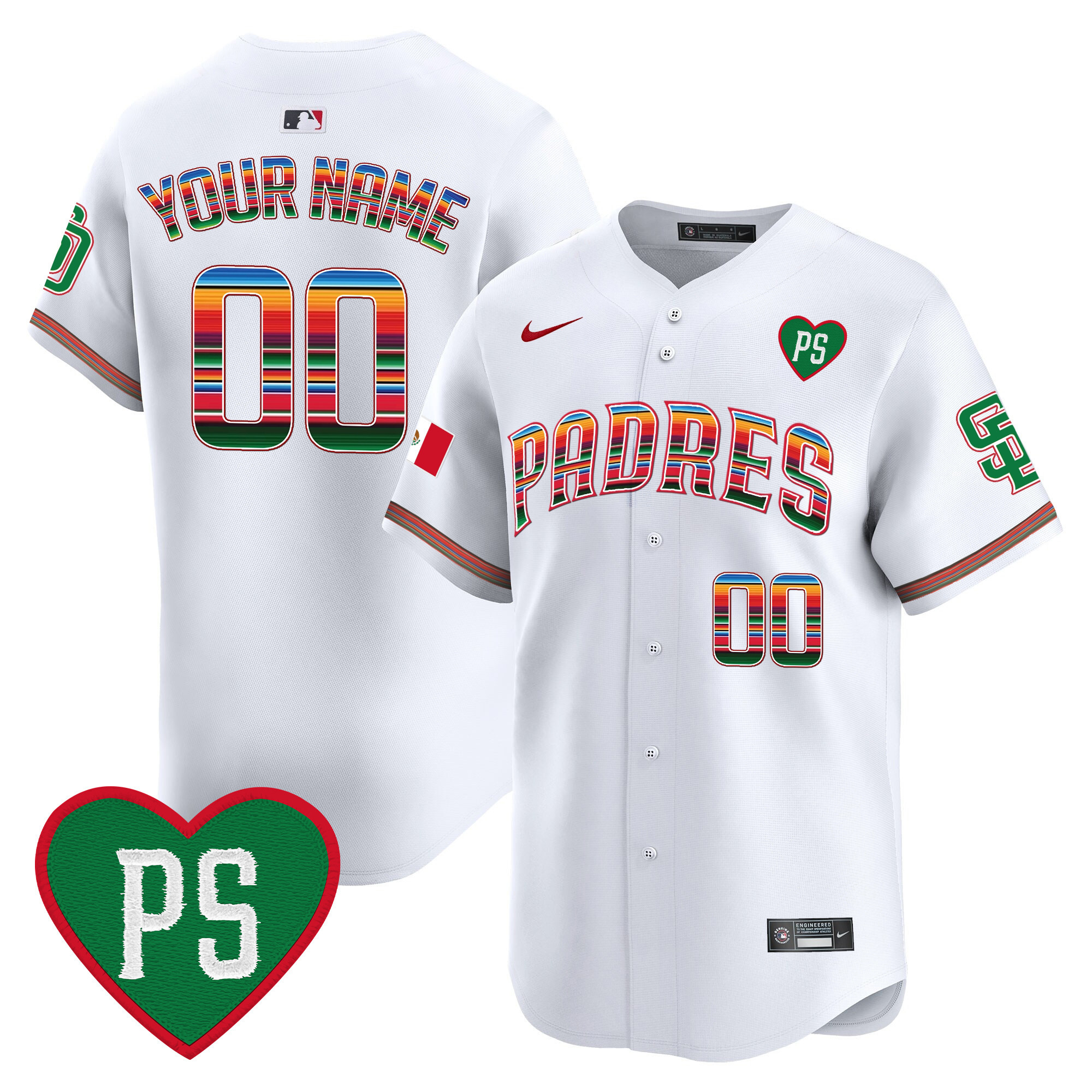 San Diego Padres Mexico "For Peter" Patch Vapor Premier Limited Custom White Jersey