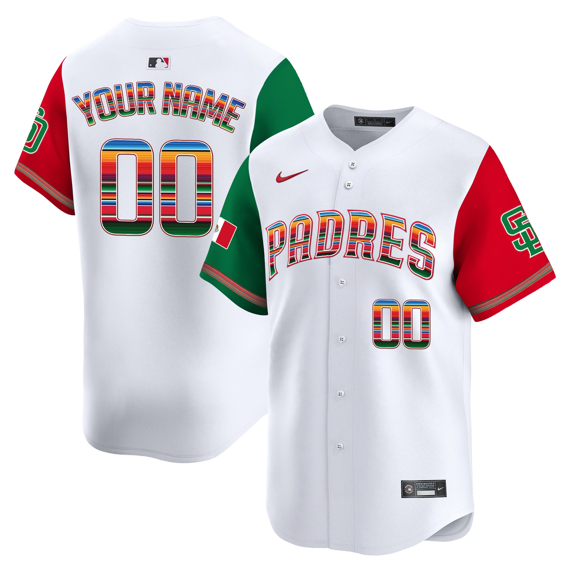 San Diego Padres Mexico Premier Limited Custom Color Sleeves Jersey