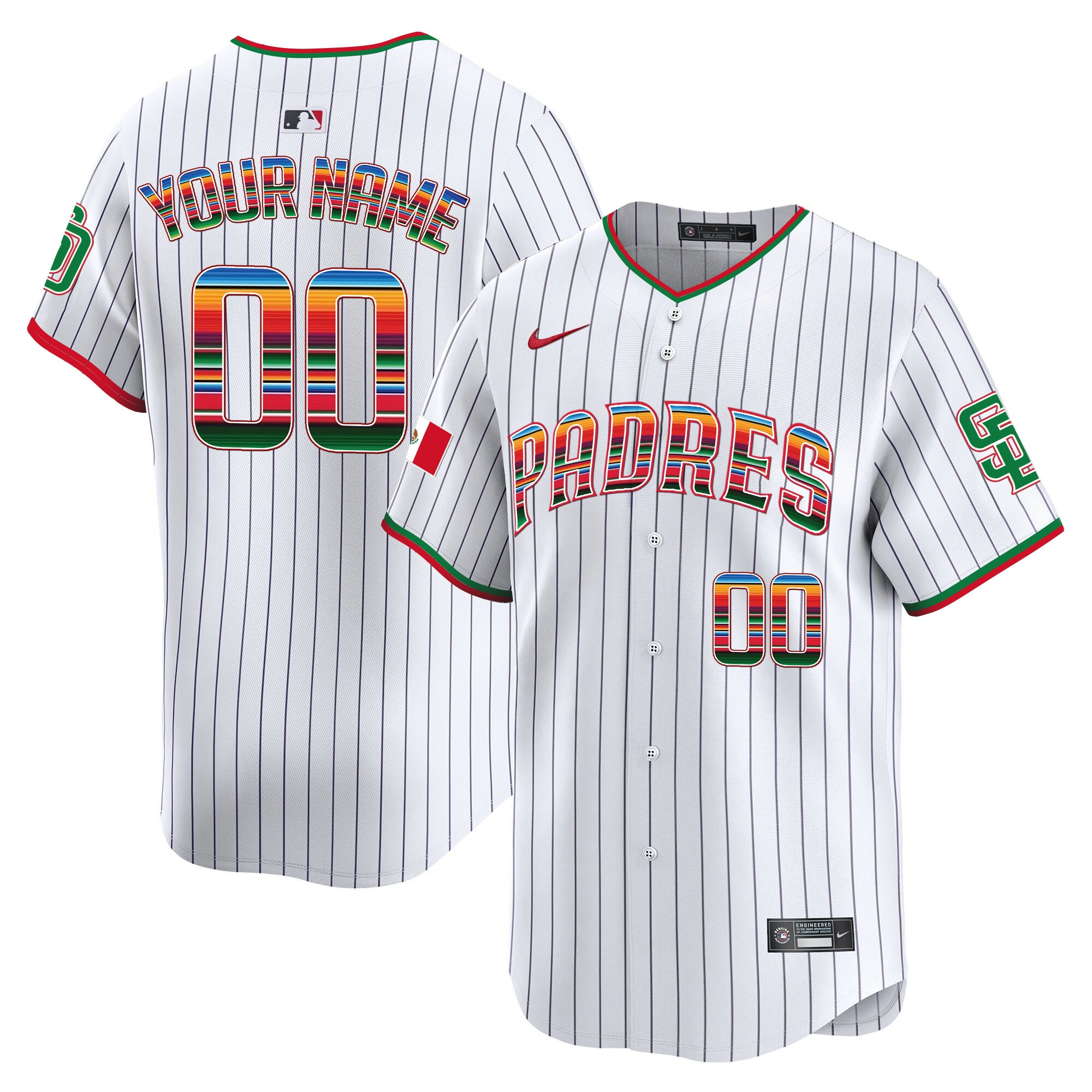 San Diego Padres Mexico Premier Limited Custom Pinstripe Jersey