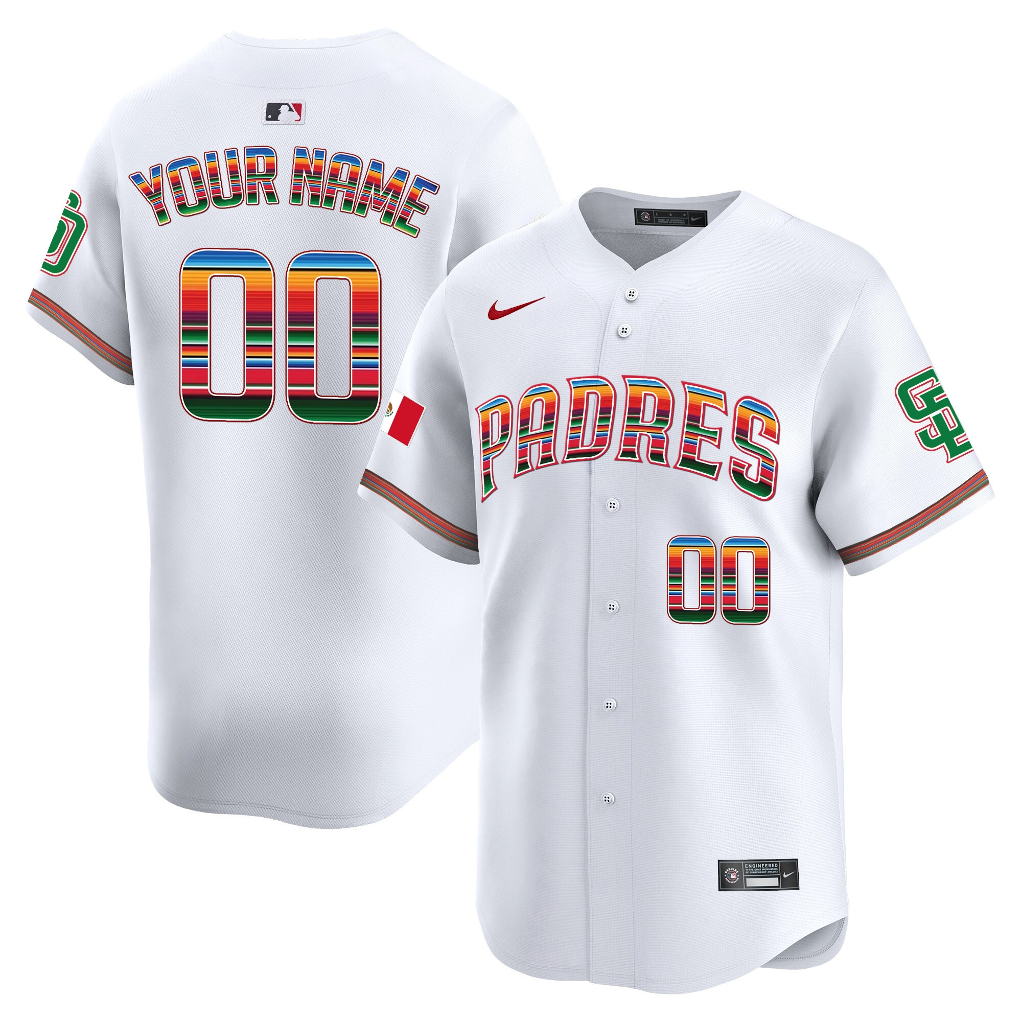 San Diego Padres Mexico Premier Limited Custom White Jersey