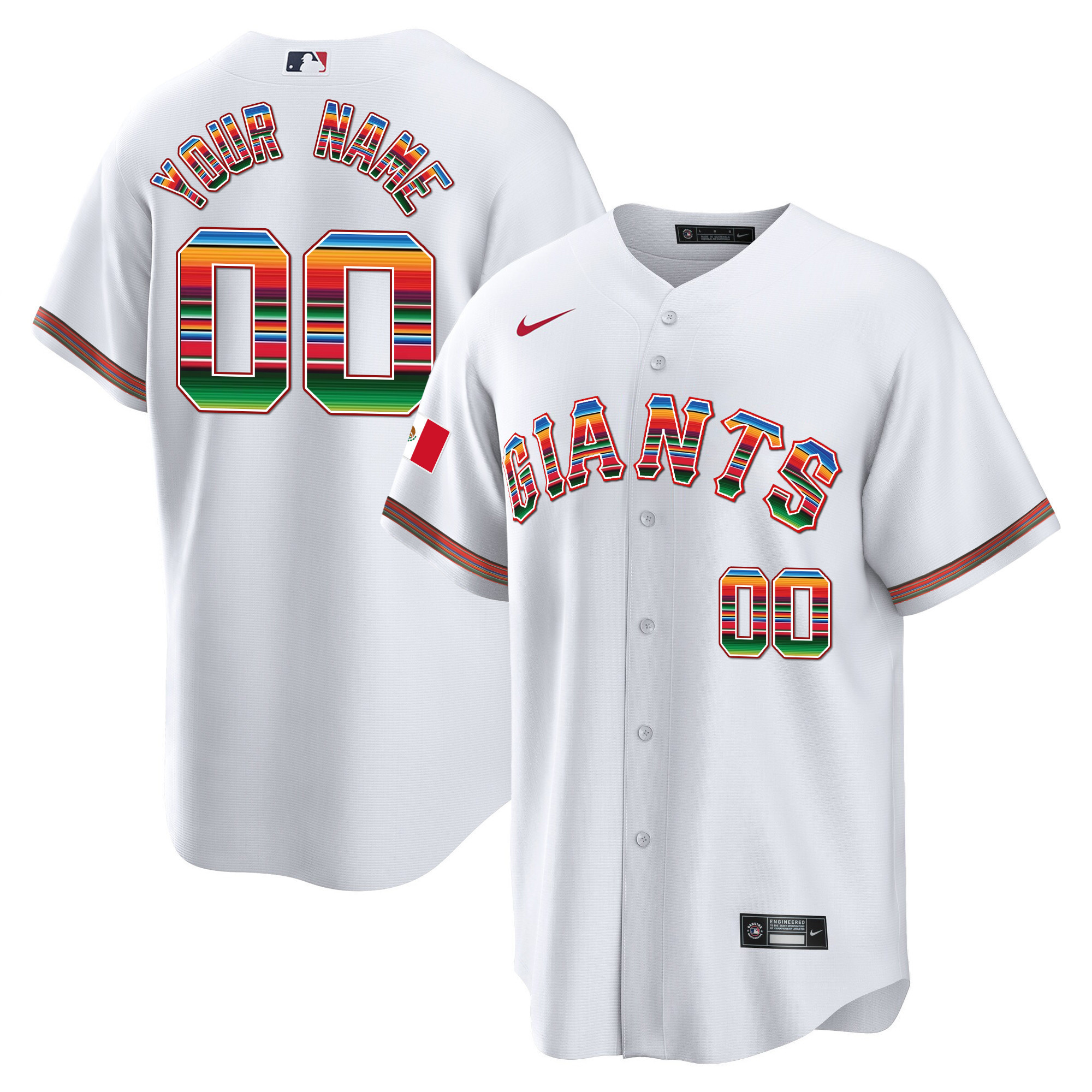 San Francisco Giants Mexico Cool Base Limited Custom White Jersey