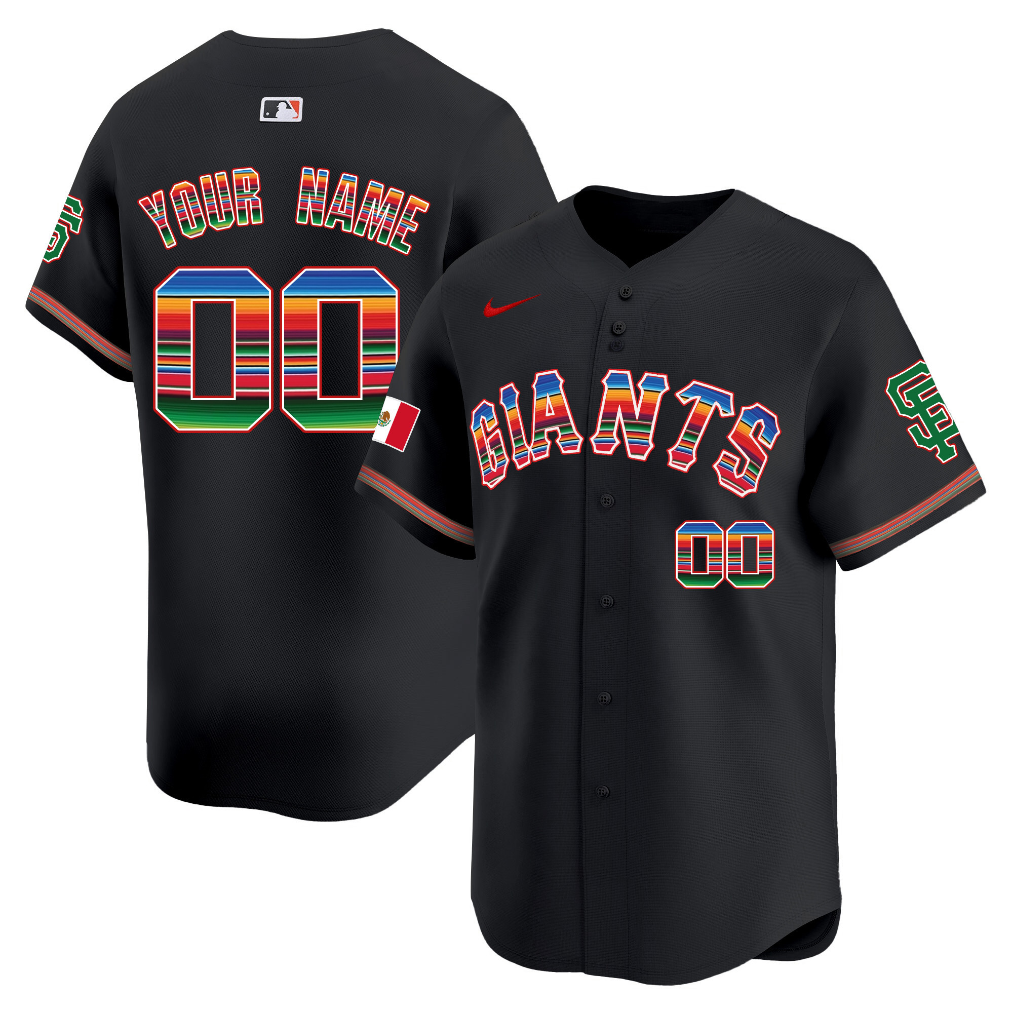 San Francisco Giants Mexico Vapor Premier Limited Custom Black Jersey