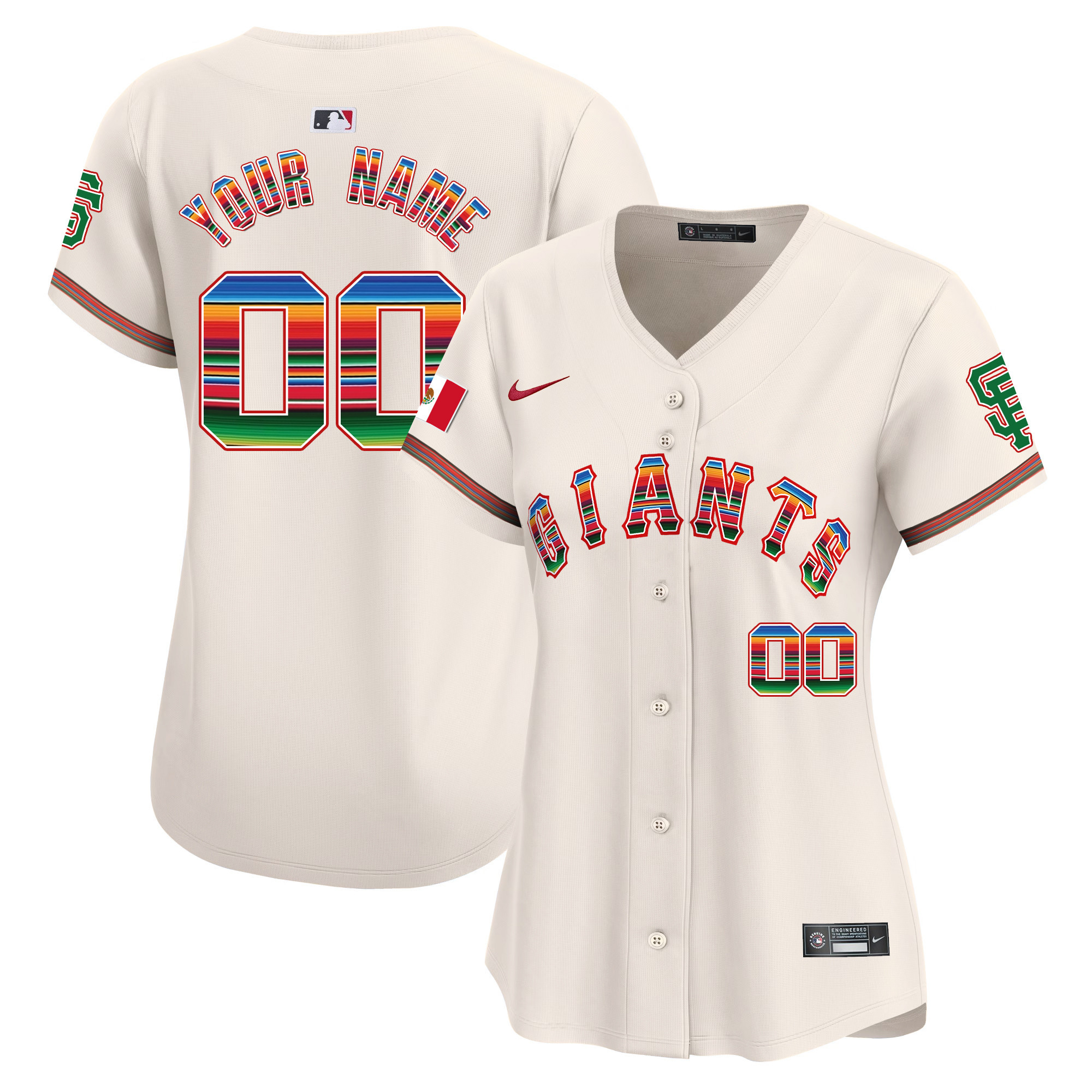 San Francisco Giants Mexico Vapor Premier Limited Custom Cream Jersey