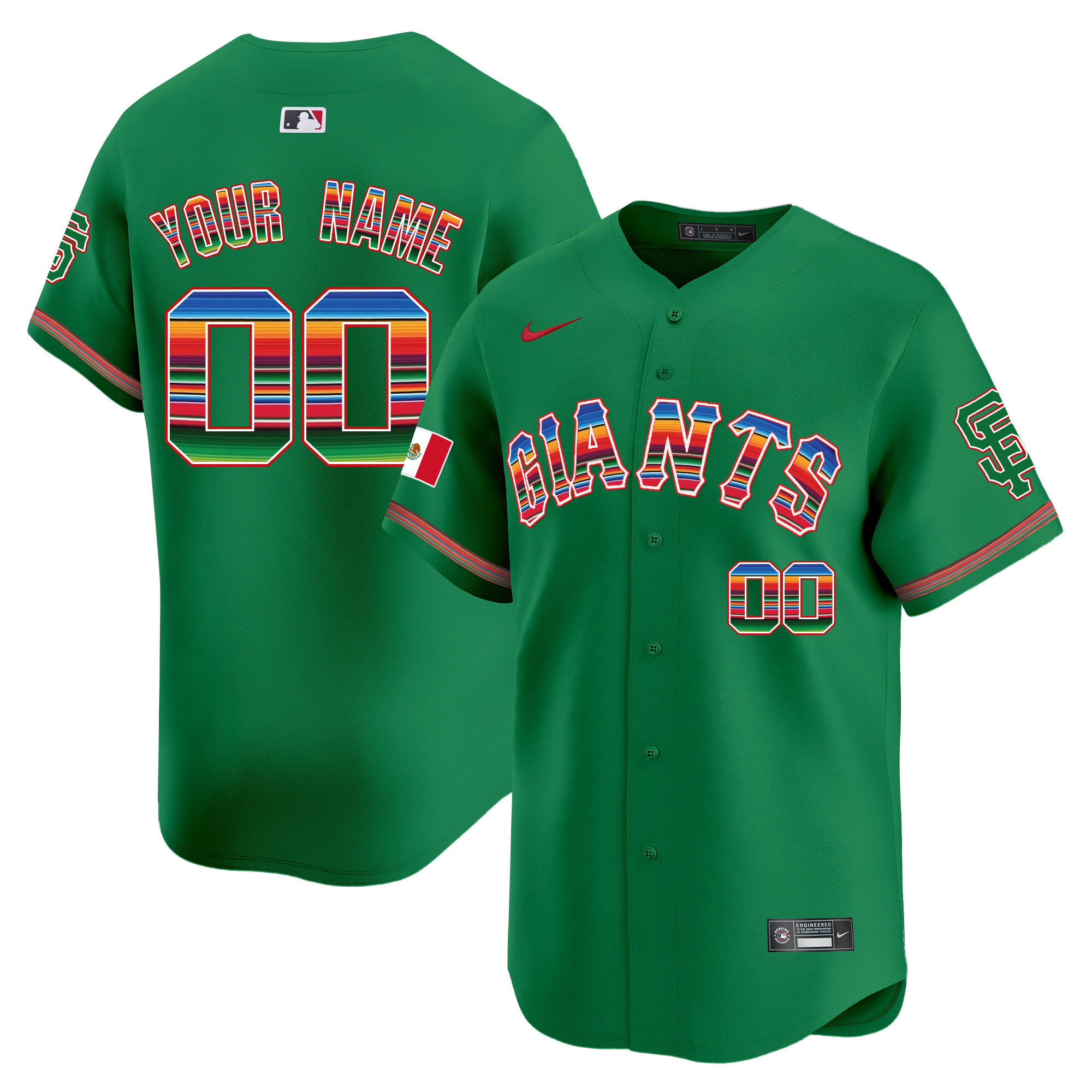 San Francisco Giants Mexico Vapor Premier Limited Custom Green Jersey