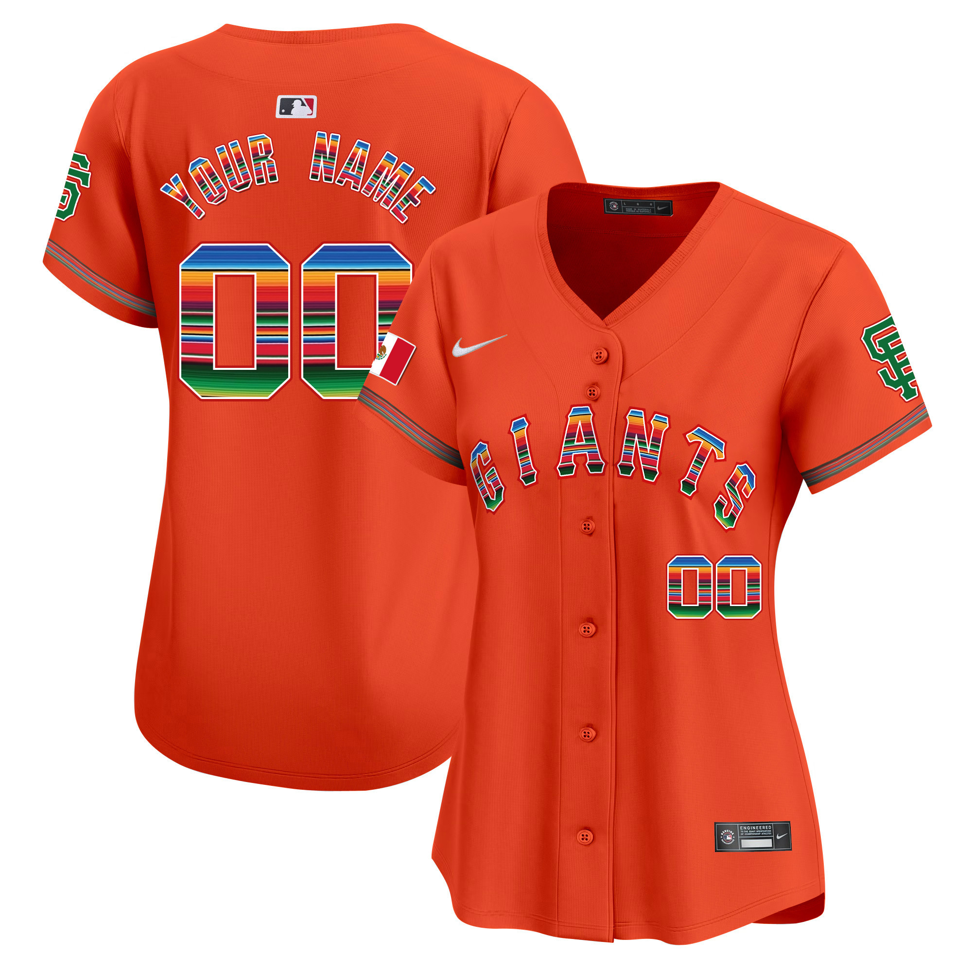 San Francisco Giants Mexico Vapor Premier Limited Custom Orange Jersey