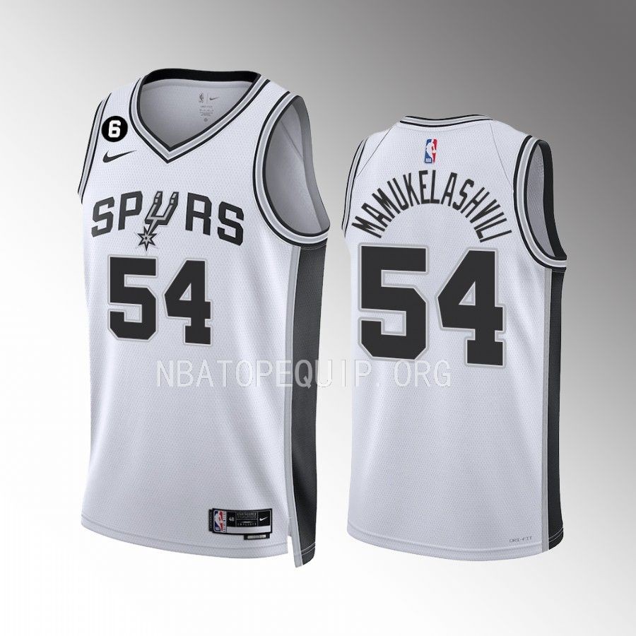 Sandro Mamukelashvili San Antonio Spurs #54 White Jersey Association Edition Swingman