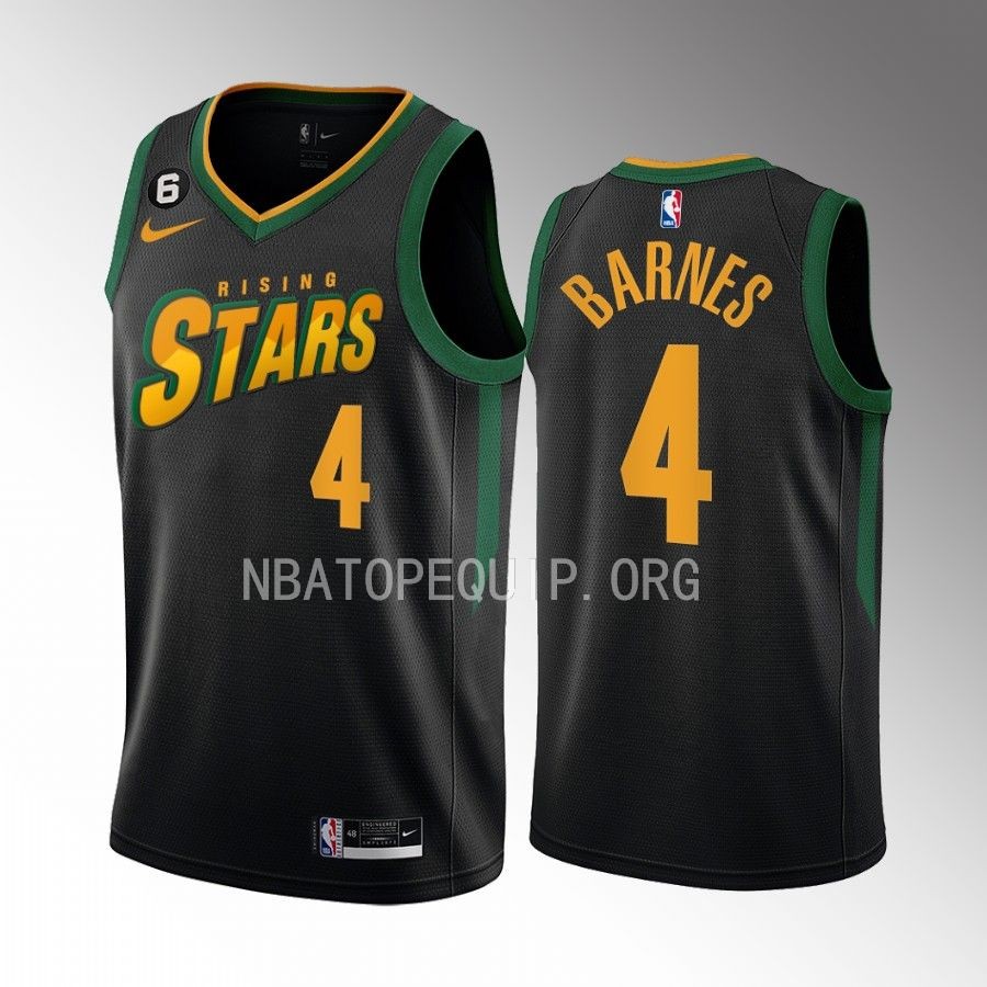 Scottie Barnes Rising Stars Jersey Toronto Raptors #4 Black Men's Uniform